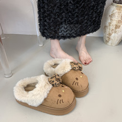 极域 可爱卡通厚底棉拖鞋女秋冬外穿KT猫拖鞋室内保暖防滑加绒包头棉鞋