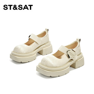 星期六 ST&SAT 厚底玛丽珍鞋2026春季仙女风新中式厚底百搭乐福鞋