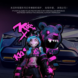 jinX金克丝汽车贴纸个性创意涂鸦电动摩托车车身划痕遮挡反光贴纸