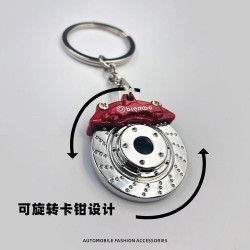 汽车摩托车卡钳可转动金属钥匙扣男士机车挂件饰腰挂刹车盘模型扣