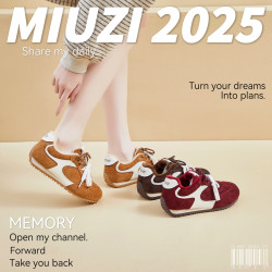 谬姿 MIUZI谬姿 2025秋冬加绒多巴胺内增高阿甘鞋女潮休闲百搭德训鞋厚