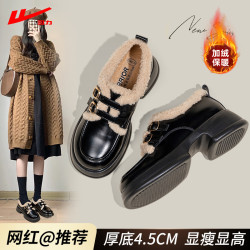 回力 小皮鞋乐福鞋2026新款爆款女鞋一脚蹬毛毛鞋英伦风皮鞋百搭鞋