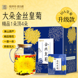 贡苑 巨大朵金丝皇菊安徽黄山精品菊花茶独立茶包9朵一壶一朵泡水