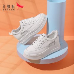 红蜻蜓 小白鞋2022春秋新款女鞋舒适休闲鞋潮流平底鞋厚底百搭单鞋
