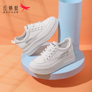 红蜻蜓 小白鞋2022春秋新款女鞋舒适休闲鞋潮流平底鞋厚底百搭单鞋