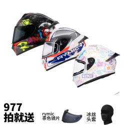 RYMIC 睿觅头盔 977单镜片大尾翼 四季机车男女街盔