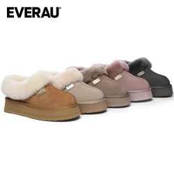 EVERAU 女冬居家全包拖鞋雪地靴厚底轻便保暖女鞋UEA2001
