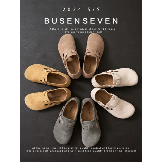 Busen seven2026软底时尚内增高一脚蹬软木胶勃肯冬季百搭平底鞋