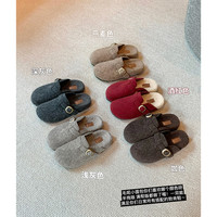 SheII 毛呢小面包~厚底毛毛包头勃肯拖鞋女乐福鞋单鞋E5326002