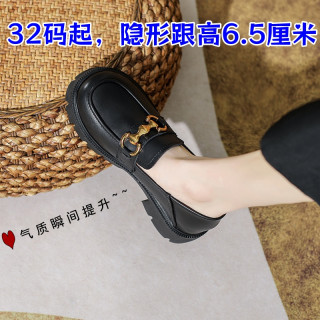 小个子增高3234码高跟厚底圆头乐福鞋小皮鞋2026春秋新款英伦JK鞋
