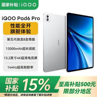 vivo iQOO Pad6Pro 第五代骁龙8至尊版 4K游戏电竞大屏 13000mAh长续航  vivo平板电脑 银翼 12GB+512GB