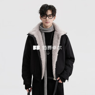 伯爵卓尔 [座山雕毛绒领]美式复古羽绒服男士2025冬季新款外套男  K551631