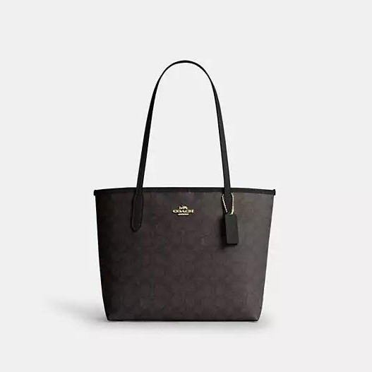 COACH Medium City Tote Bag In Signature Canvas