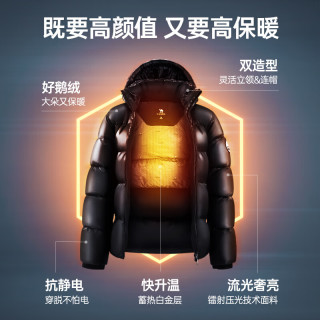 骆驼 火山PRO鹅绒服 700+蓬松 连帽防风外套男M36CR07001