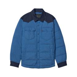 Levi's 004Z5 美式休闲撞色翻领轻薄羽绒服 牛仔蓝