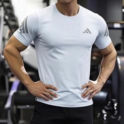 adidas 26夏新款男装上衣轻便透气短袖T恤休闲运动T恤训练健身运动衫