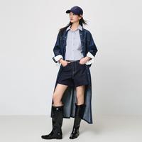 EP YAYING EP YAYING雅莹女装 100纯棉牛仔简约长款风衣外套