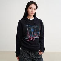 EP YAYING EP雅莹印花宽松显瘦抽绳连帽卫衣套头上衣