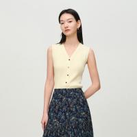 EP YAYING EP雅莹女装 含桑蚕丝v领针织收腰马甲背心上衣