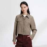 EP YAYING EP YAYING雅莹女装 英伦风衬衫式格纹绵羊毛外套