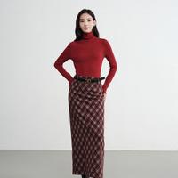 EP YAYING EP雅莹 100%纯羊毛高领修身内搭针织打底衫毛衣