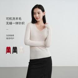 EP YAYING EP雅莹女装 100%纯羊毛无缝修身内搭针织打底衫毛衣