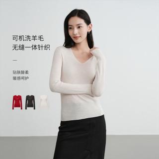 雅莹 【无缝修身】纯羊毛打底衫