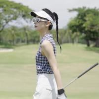 限尺码：EP YAYING EP雅莹女装 复古千鸟格无袖polo背心马甲上衣