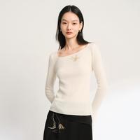 EP YAYING EP雅莹女装 羊毛羊绒混纺上衣 软糯保暖罗纹针织衫