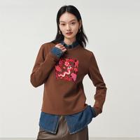 EP YAYING EP雅莹 生肖刺绣羊毛空气层卫衣女