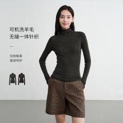 EP YAYING EP雅莹女装 细腻精纺羊毛肌底衫 轻薄修身高领针织衫