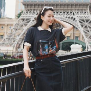 限尺码：EP YAYING EP雅莹女装 设计感印花棉质宽松短袖T恤上衣