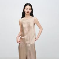EP YAYING EP雅莹女装 老钱风绉感醋纤圆领无袖内搭背心