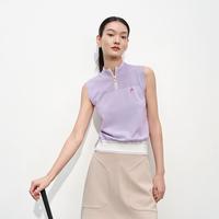 EP YAYING EP雅莹女装 立领拉链刺绣撞色休闲无袖针织衫