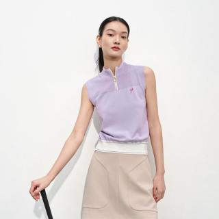 【立领拉链刺绣】撞色休闲无袖针织衫