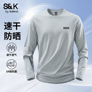 班尼路 S&K系列长袖t恤男秋季户外徒步速干衣男士防晒抑菌骑行服LF
