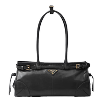PRADA Bonnie中号牛皮革手提包 黑色