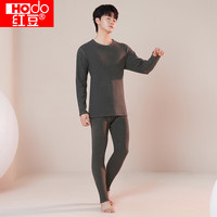 Hodo 秋衣秋裤男女士舒适圆领纯色百搭保暖内衣套装中厚款 男款-中麻灰 XL 175/100