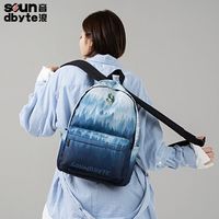 Soundbyte 双肩男女 新款大学生云朵印花休闲防水电脑背包