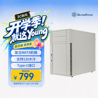 银昕 PS07复刻版MATX机箱 支持120mm水冷 Type-C接口 6×3.5英寸硬盘位 PS07W-C+VG750R-GM