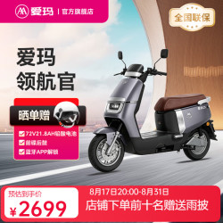 爱玛 领航官 1200W电机 72V 璀璨鲸灰 电动摩托车