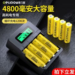 德力普 充电电池5号大容量AA玩具ktv话筒五七号充电器可充4节7号