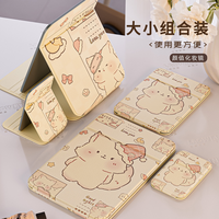 老湾 可爱小狐狸镜子可折叠便携式随身携带学生宿舍用办公室桌面梳妆镜