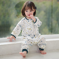 Nest Designs 婴儿睡袋  双层竹棉纱布宝宝分腿睡袋四季防踢被 初雪-双层(建议室温26-28℃)