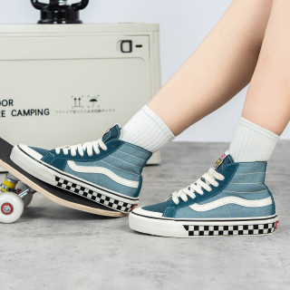 VANS 万斯范斯男鞋女鞋SK8-HI 138 DECON SF棋盘格帆布鞋高帮休闲鞋 35