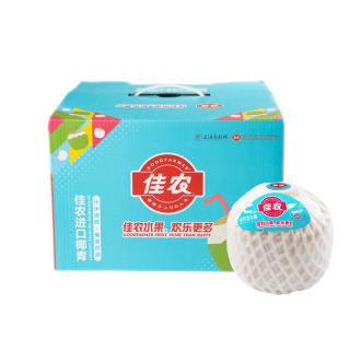 淘金币可用、今日必买、88VIP：佳农 泰国进口椰青 新鲜香水椰子 750g*4粒 礼盒装