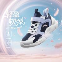 安踏 新品软弹跑鞋小清新安踏女童鞋春秋中大童轻便魔术贴儿童运动鞋
