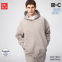 移动专享：优衣库 宽松连帽拉链运动开衫/长袖优衣库男装女装合作款/外套卫衣486300