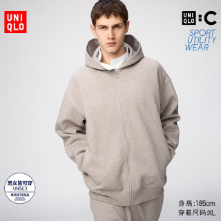 移动专享：优衣库 宽松连帽拉链运动开衫/长袖优衣库男装女装合作款/外套卫衣486300