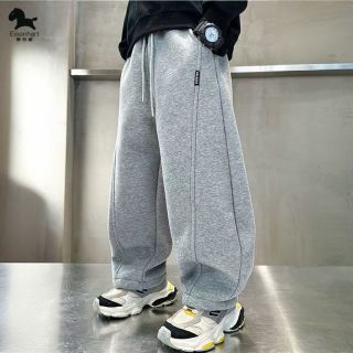 爱西娜 男童加绒加厚裤子中大童2025新款春秋运动裤男孩休闲长裤